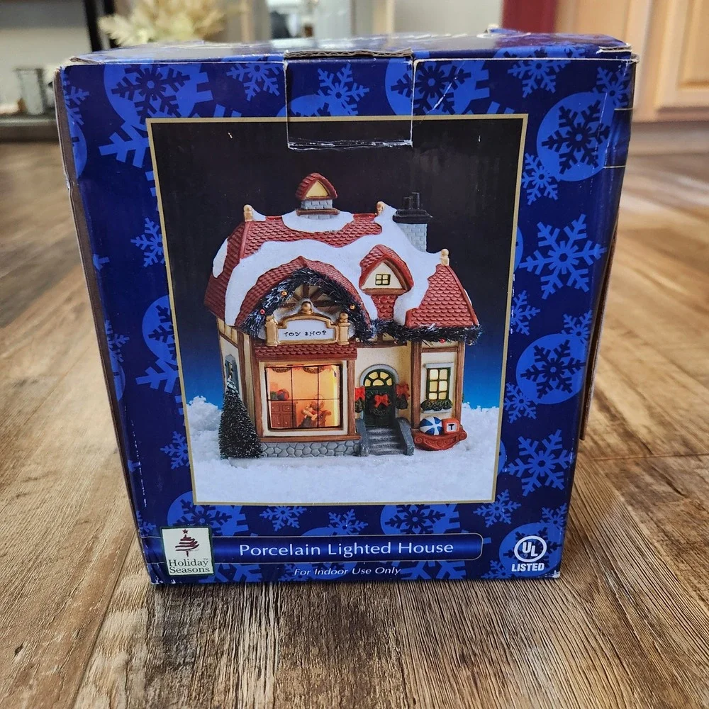 Holiday Seasons Collector Series III Porcelain Lighted Toy Shop Christmas Decor